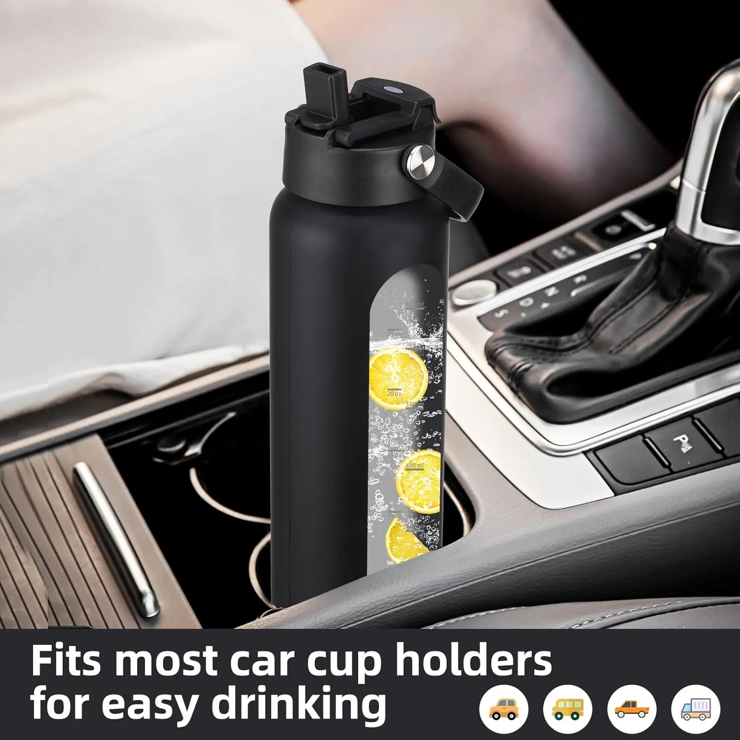 32 oz Glass Water Bottle with 2 Lids-Handle Straw Lid & Bamboo Lid,1 Liter Motivataional Tumbler Water Bottle Time Marker, Borosilicate Glass Water Bottles With Silicone Sleeve, Leakproof