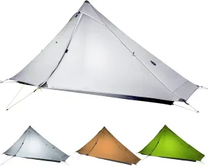 3F UL Gear Lanshan PRO Lanshan Ultralight Tent Ultralight Tent 3-Season Backpacking Tent for 1-Person or 2-Person Camping, Climbing, Hiking, Trekking, Kayaking (for 1 Person, Gray- 4 Season)