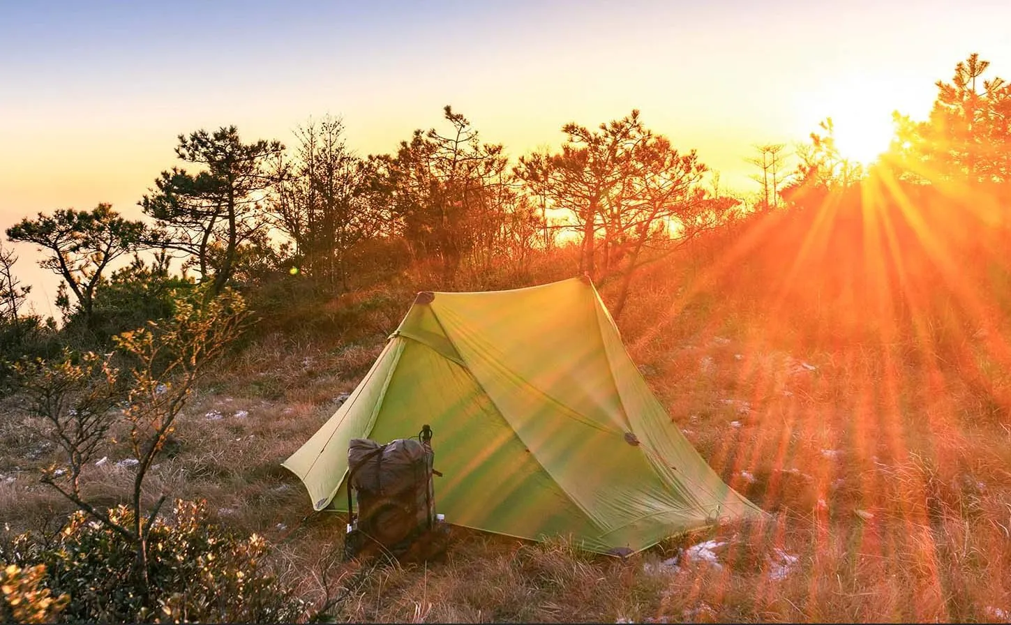 3F UL Gear Lanshan PRO Lanshan Ultralight Tent Ultralight Tent 3-Season Backpacking Tent for 1-Person or 2-Person Camping, Climbing, Hiking, Trekking, Kayaking (for 2 Person, Khaki- 4 Season)