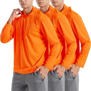 3PC or 6PC Men’s UPF 50  Sun Protection Lightweight Long Sleeve Hoodie, Quick-Dry SPF UV Shirt for Outdoor Active Wear