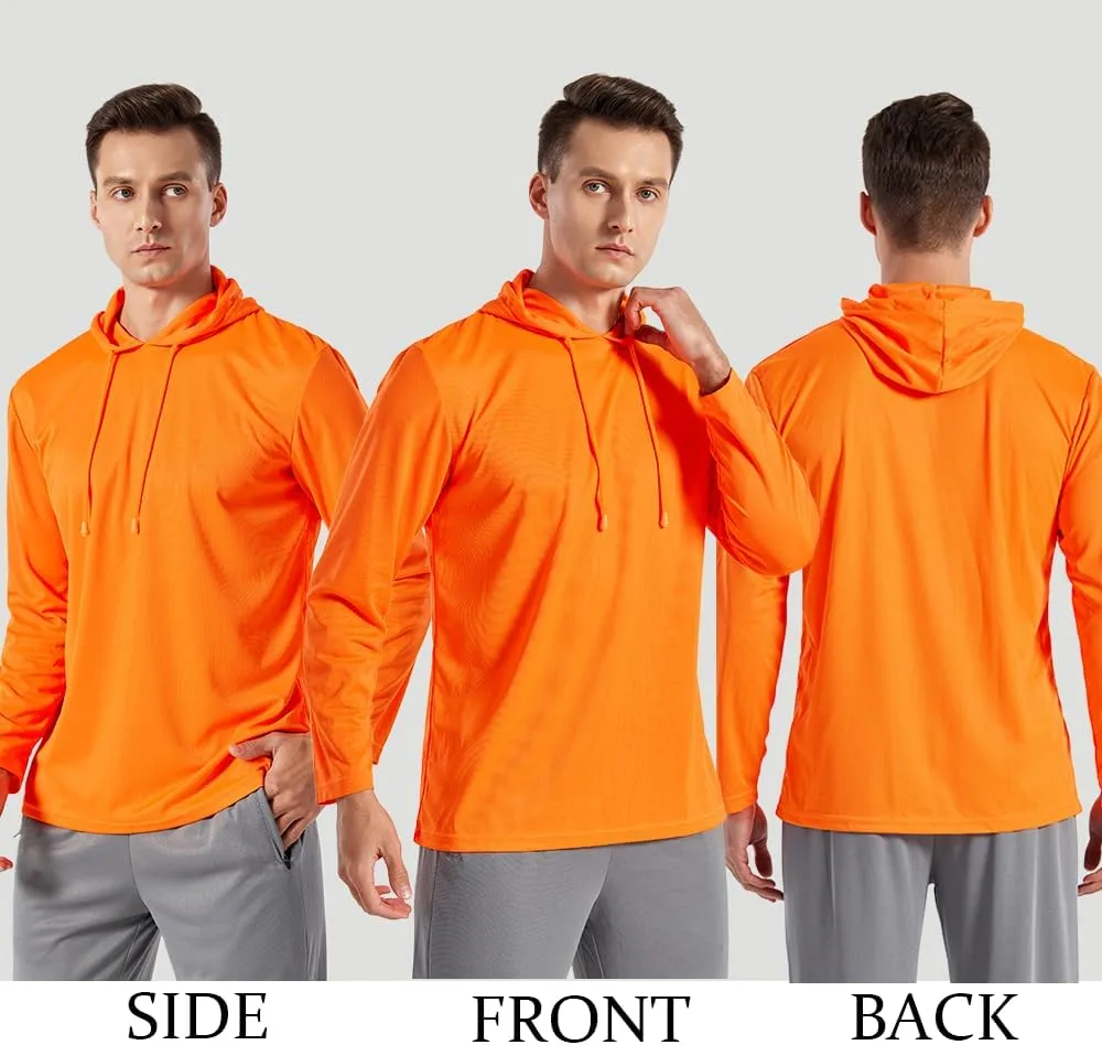 3PC or 6PC Men’s UPF 50  Sun Protection Lightweight Long Sleeve Hoodie, Quick-Dry SPF UV Shirt for Outdoor Active Wear