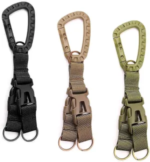 3pcs Tactical Gear Carabiner Clip Nylon Backpack Hanging Buckle Keychain