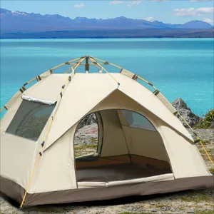 4-5 Person Pop Up Camping Tent Waterproof Windproof Instant Setup Family Tent Large Automatic Tent for Outdoor Camping Hiking Beach Backpacking