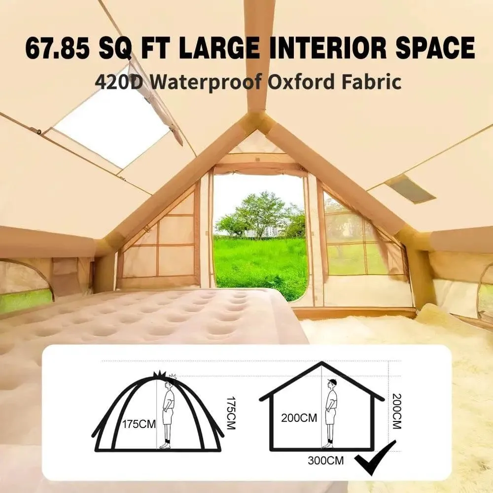 4-6 People Inflatable Tent Easy Set-Up for Camping