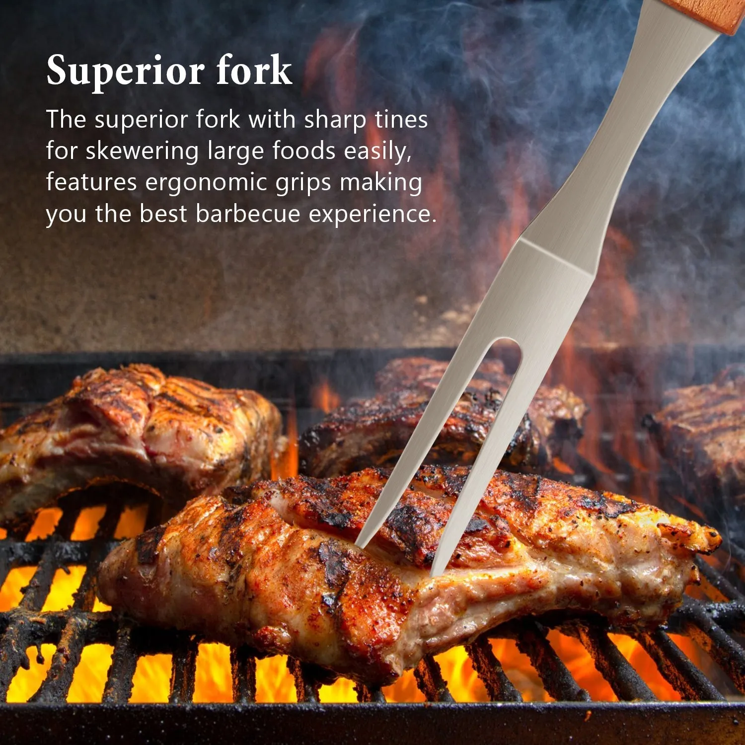 4-Pack: Stainless Steel BBQ Grill Tool Set