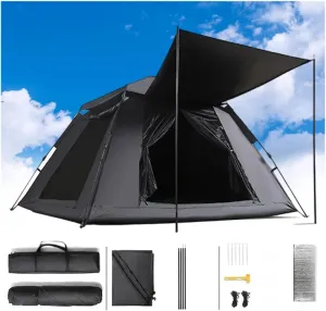 4-Person Camping Tent, Waterproof Windproof, Quick Setup, Sun Insect Protection, Ideal for Hiking, Picnic Garden