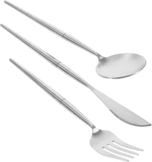 4-piece Stainless Steel Set Camping Fork Spoon Kit Emergency Dinnerware Portable Cutlery for Camping Outdoor Cooking