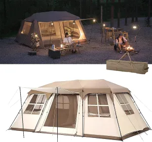 4 Season Tents for Camping, Hiking Automatic Tent Travel Tent for 4 Person / 6 Person, Portable Large Tent with Carry Bag, Waterproof, Windproof, and Weather Resistant