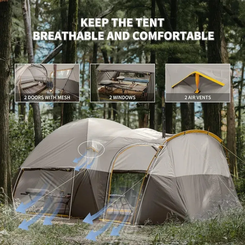 4 Season Waterproof Camping Tent with Stove Jack
