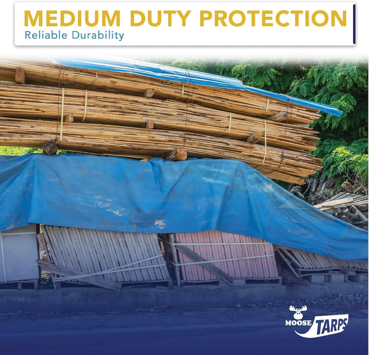 40' x 60' Waterproof Tarp | Medium Duty Reversible Blue/Silver | Multipurpose Indoor/Outdoor Use: Tents, Wood Cover, Furniture, Car, Boat, Pool, & More | Tear Resistant