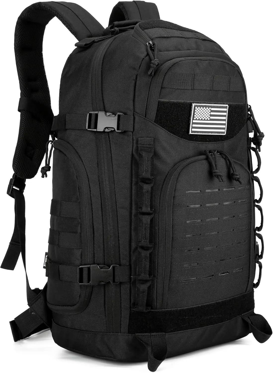 45L Tactical Backpack for Men and Women Army Assault Pack Large Molle Military Tactical Backpack Bug Out Bag Daypack (Black)