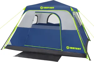4/6 Person Instant Tent, Waterproof Pop Up Tents for Camping with Rainfly, 60 Seconds Easy Setup, Automatic Cabin Tent for Family Camping with Expandable Carry Bag & Upgraded Ventilation
