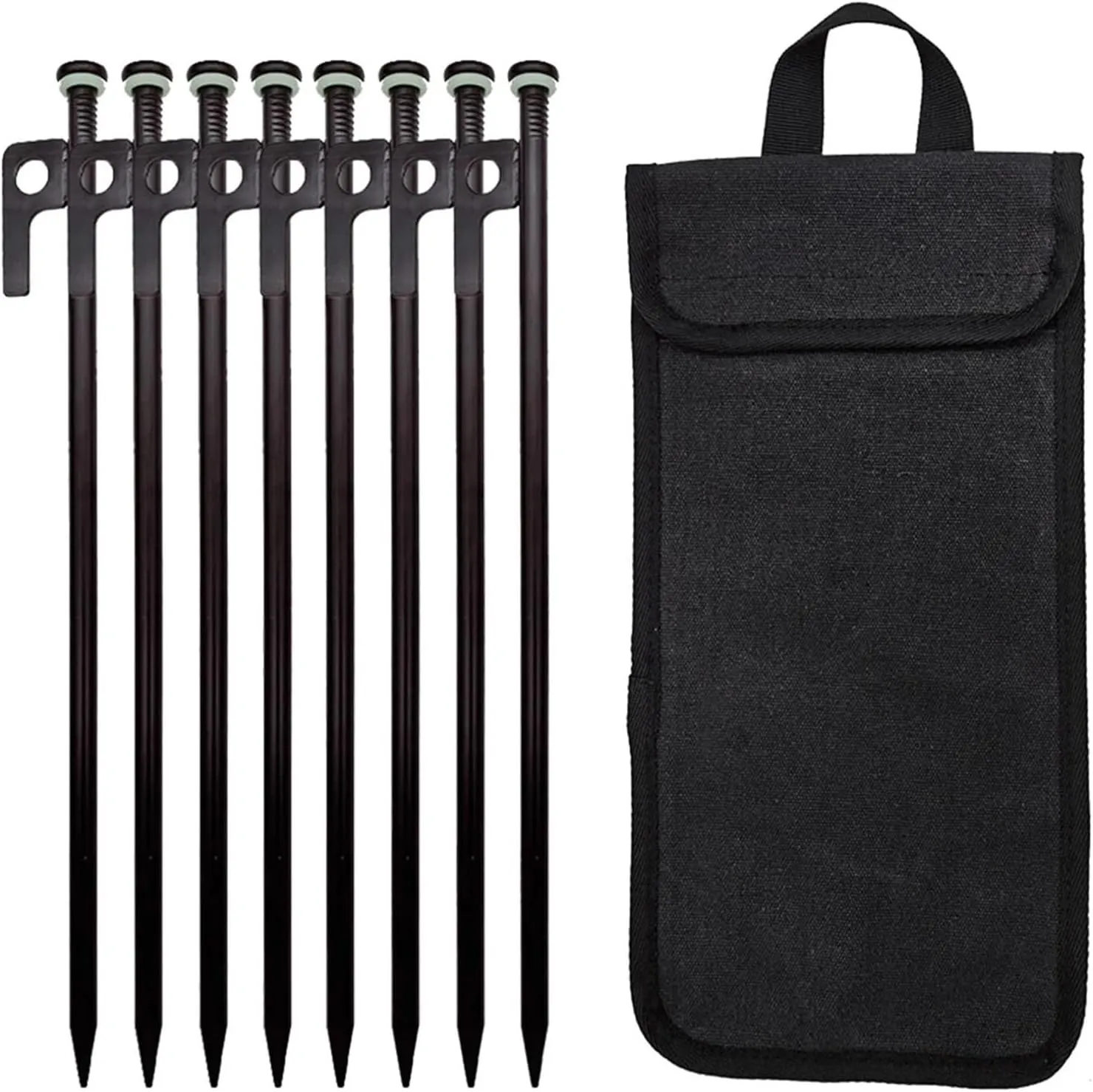 4/8Pcs Tent Stakes Forged Steel Tent Pegs Heavy Duty Ground Anchors with Storage Bag Camping Tent Spikes for Outdoor Camping(8PCS)