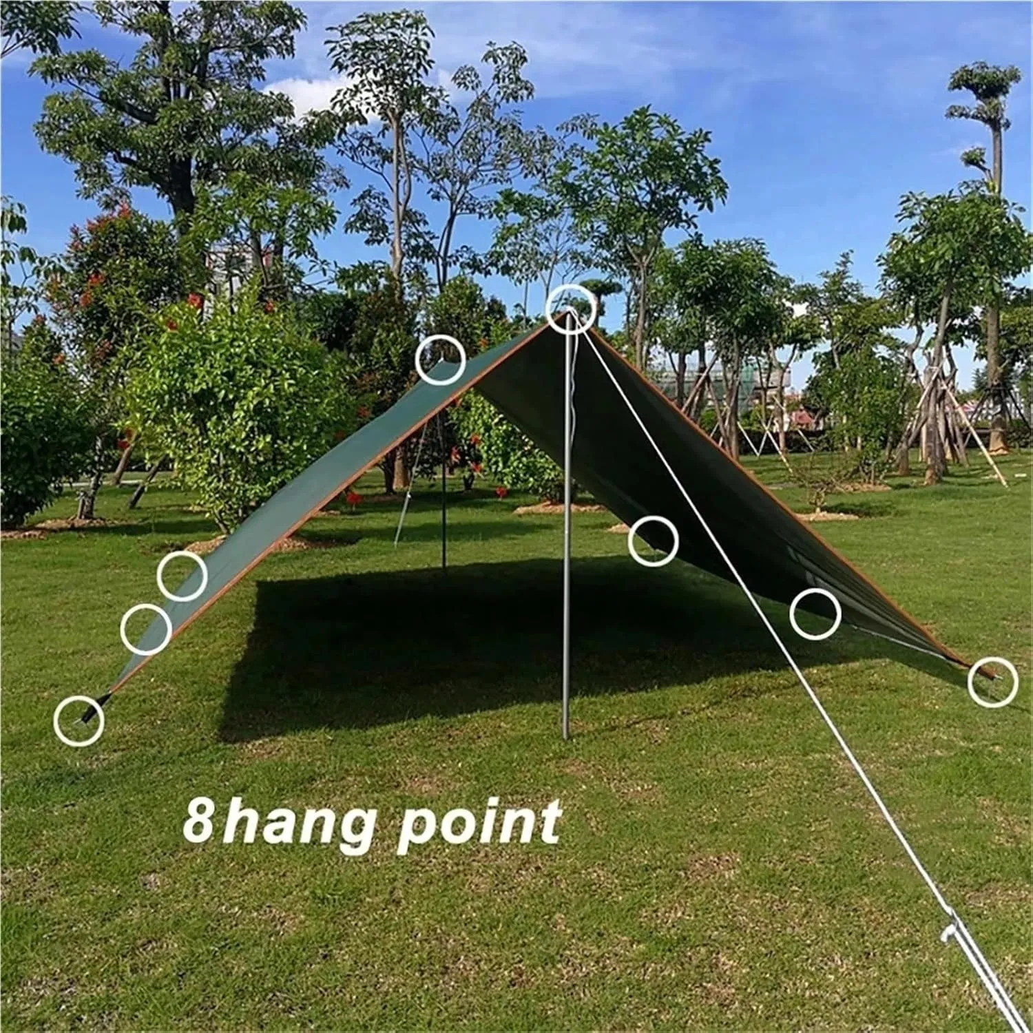 4x3m 3x3m Awning Waterproof Tarp Tent Shade Ultralight Garden Canopy Sunshade Outdoor Camping Hammock Rain Fly Beach Sun Shelter for Outdoors, Picnic(Awning Single Cloth,3x4m)