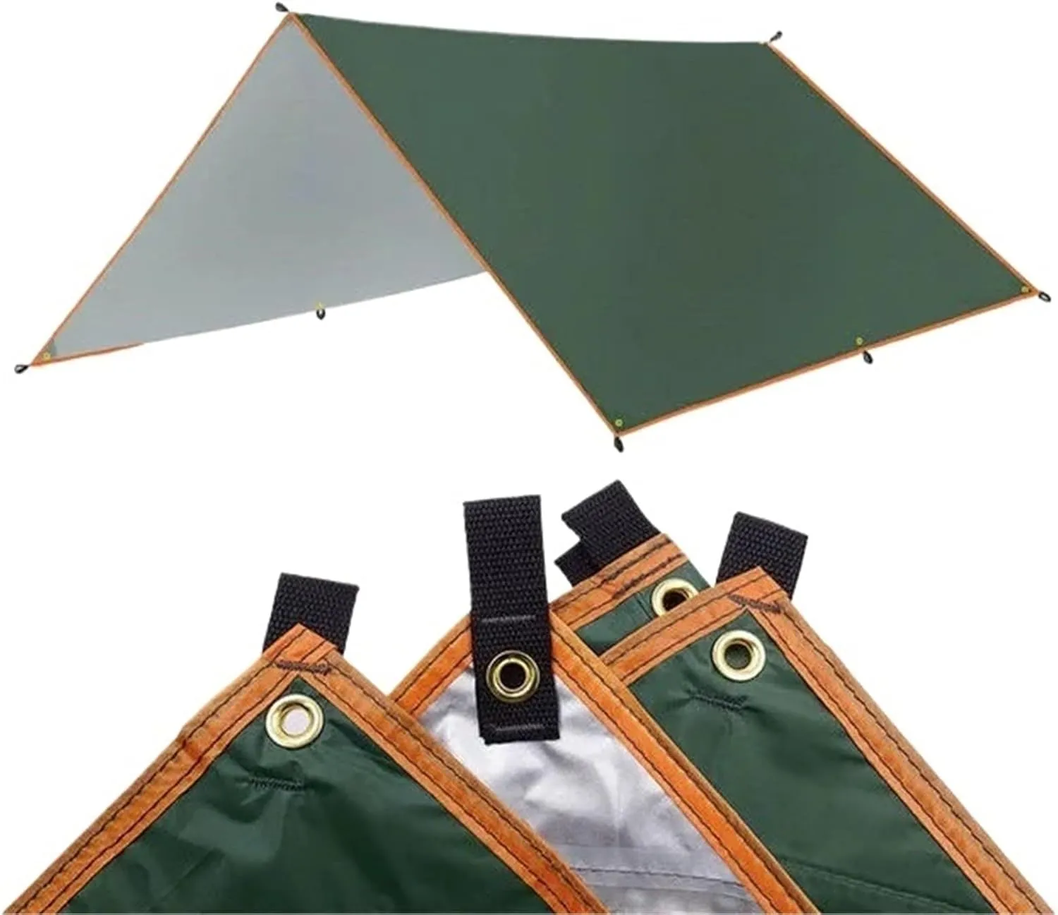 4x3m 3x3m Awning Waterproof Tarp Tent Shade Ultralight Garden Canopy Sunshade Outdoor Camping Hammock Rain Fly Beach Sun Shelter for Outdoors, Picnic(Awning Single Cloth,3x4m)