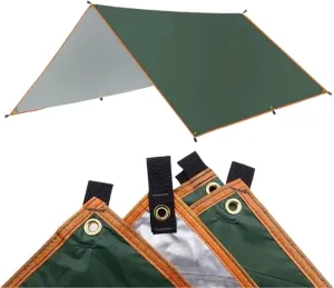4x3m 3x3m Awning Waterproof Tarp Tent Shade Ultralight Garden Canopy Sunshade Outdoor Camping Hammock Rain Fly Beach Sun Shelter for Outdoors, Picnic(Awning Single Cloth,3x4m)