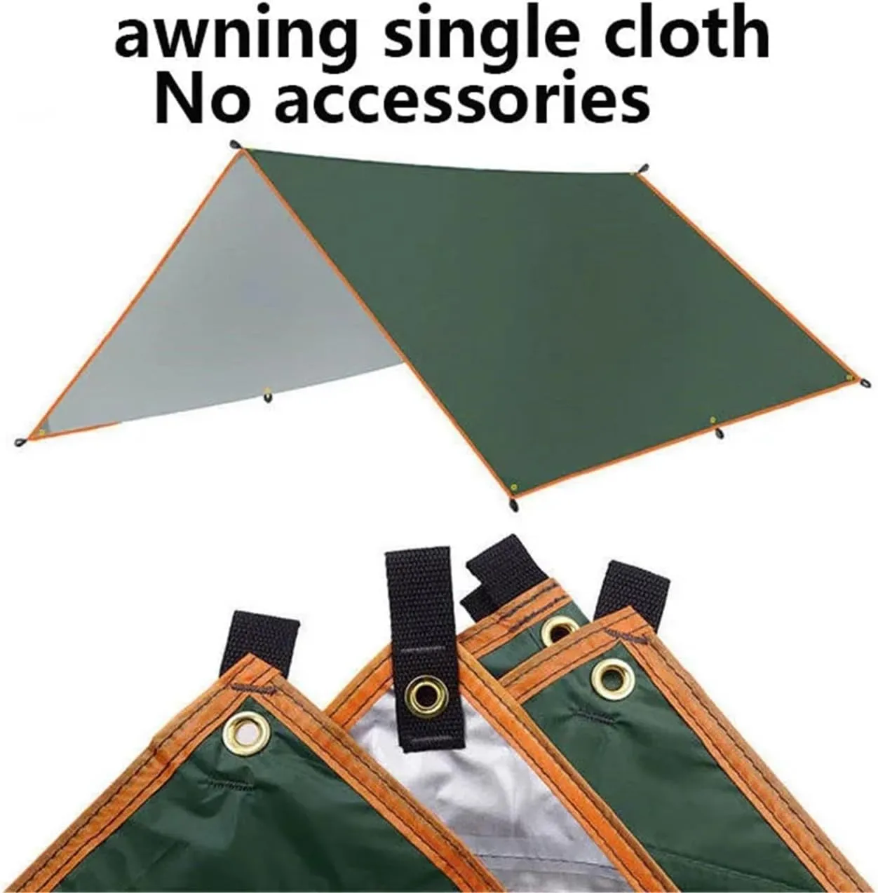 4x3m 3x3m Awning Waterproof Tarp Tent Shade Ultralight Garden Canopy Sunshade Outdoor Camping Hammock Rain Fly Beach Sun Shelter for Outdoors, Picnic(Awning Single Cloth,3x4m)