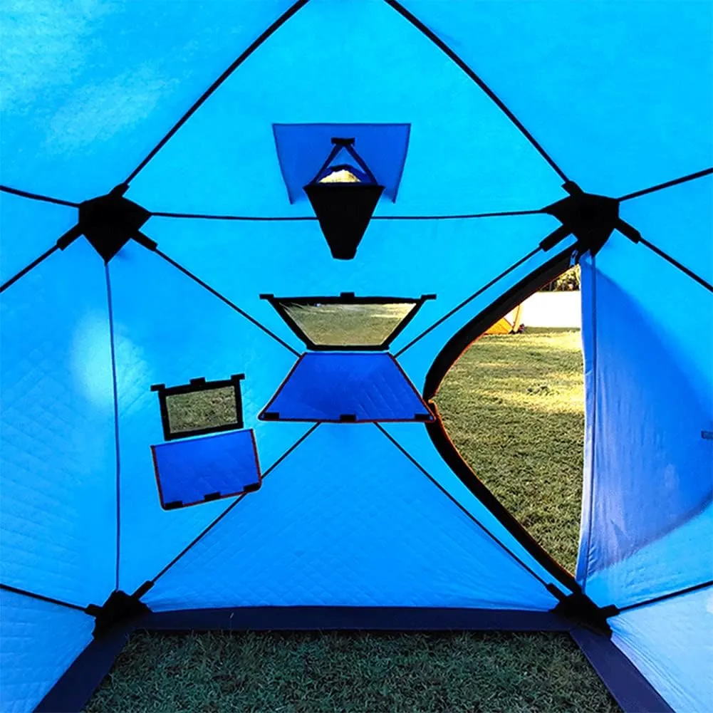 5-8 Person Winter Ice Fishing Tent Large Winter Ice Fishing Tent Warm Camping Tourist Tent Outdoor Camping Tent for Ice Fishing (Camouflage 5~8 People) (Blue 5~8 People)