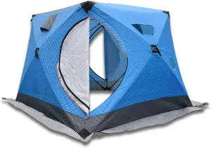 5-8 Person Winter Ice Fishing Tent Large Winter Ice Fishing Tent Warm Camping Tourist Tent Outdoor Camping Tent for Ice Fishing (Camouflage 5~8 People) (Blue 5~8 People)