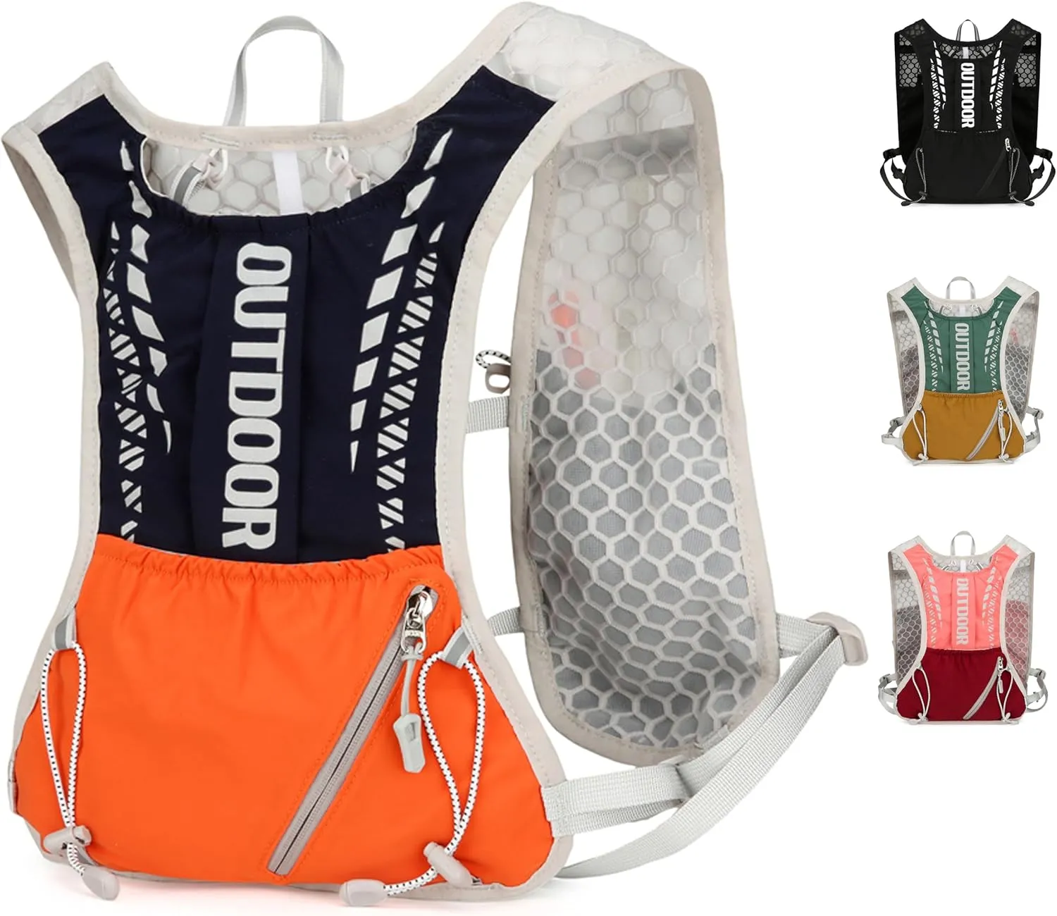 5L Hydration Pack for Men - Lightweight Running Vest with 1.5L Water Bladder, Water Backpack for Hiking, Running, Biking, and Raves- Reflective Design, Adjustable Straps
