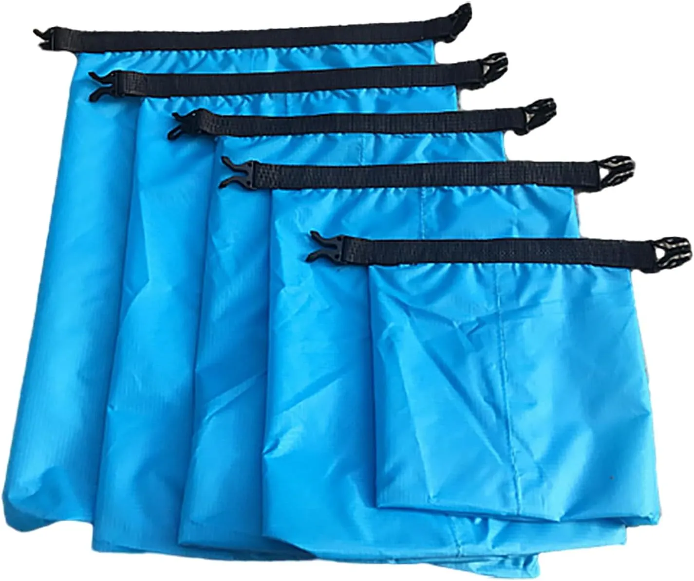 5Pcs Dry Bag Outdoor Beach Buckled Storage Sacks Lightweight Dry Bag for Campings Kayaking Backpacking