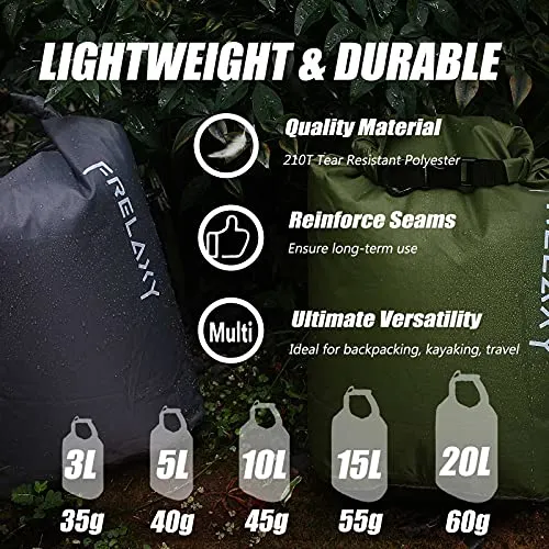 5pcs Dry Bag,Ultralight Dry Sack,Outdoor Bags Keep Gear Dry for Hiking,Camping