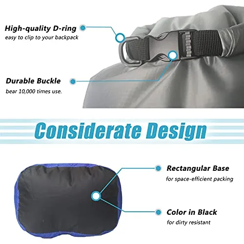 5pcs Dry Bag,Ultralight Dry Sack,Outdoor Bags Keep Gear Dry for Hiking,Camping