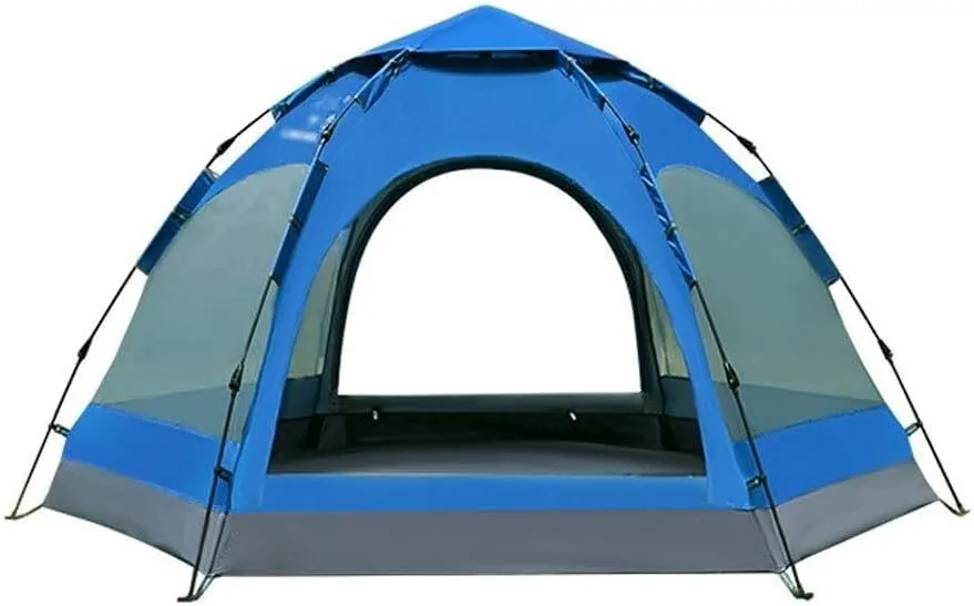 6-9 Person Hexagon Mongolian Yurt Tent, Rainproof Anti-UV Breathable Double Layer Camping Tent for Outdoor Adventures