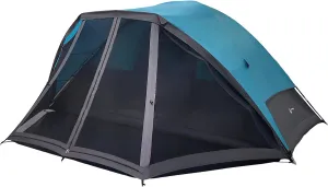 6 Person Camping Tent - Water-Resistant Cabin Style Outdoor Shelter with Built-in Screen Tent and Carrying Bag by Wakeman Outdoors