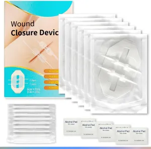 6 Sets Butterfly Bandages for Wound Care-Emergency Wound Closures Device-Surgical Laceration Repair Without Sew-Hospital Grade Rapid Skin Closure for Home Outdoor-Zip Emergency Wound Closures Strips