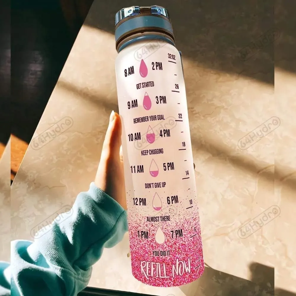 64HYDRO 32oz 1liter Nurse Water Bottles with Times Marker, Motivational Water Tracker Bottle with Times to Drink, Nurse Weeks, Nurses Graduation, Appreciation Gifts, Nursing Gift for Women
