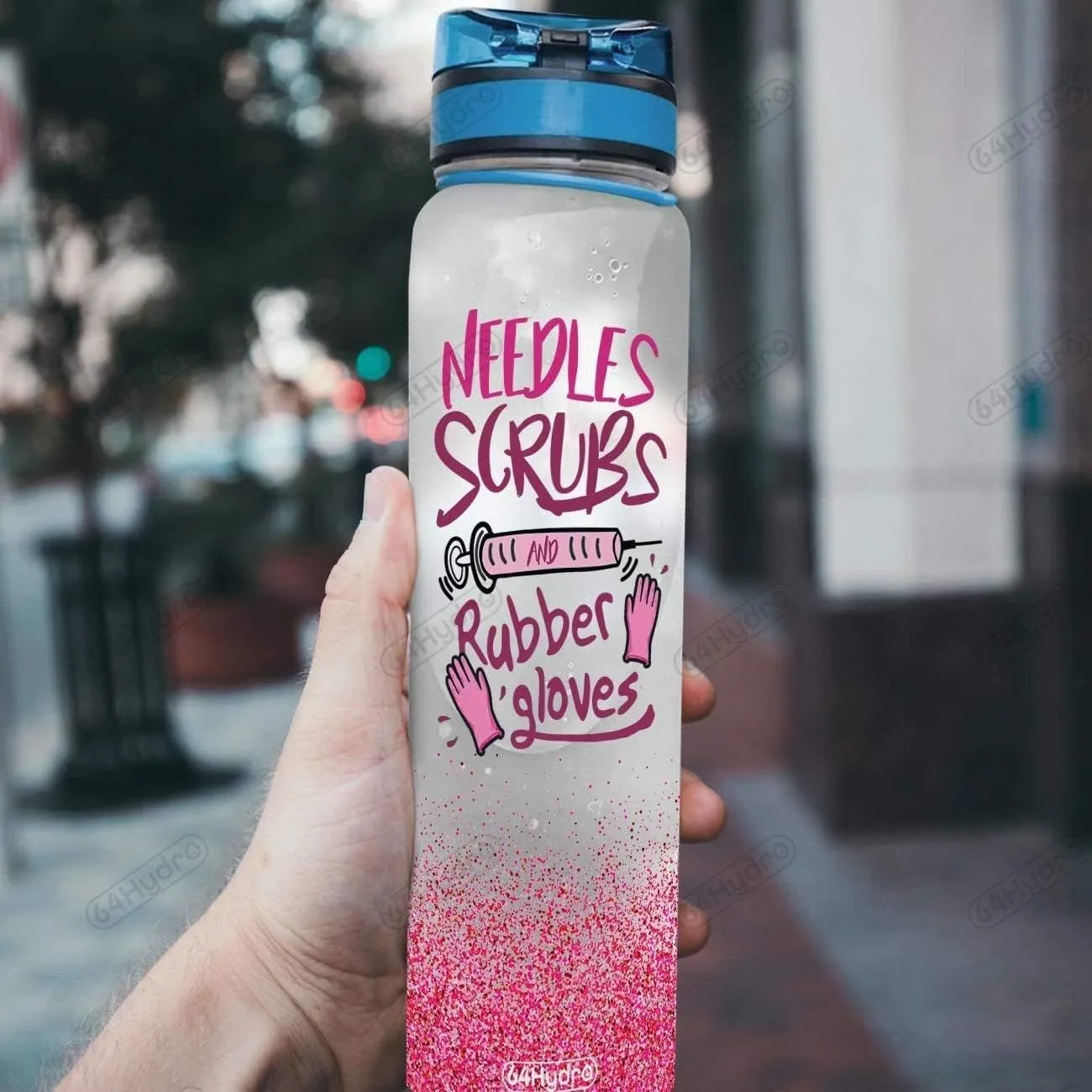 64HYDRO 32oz 1liter Nurse Water Bottles with Times Marker, Motivational Water Tracker Bottle with Times to Drink, Nurse Weeks, Nurses Graduation, Appreciation Gifts, Nursing Gift for Women