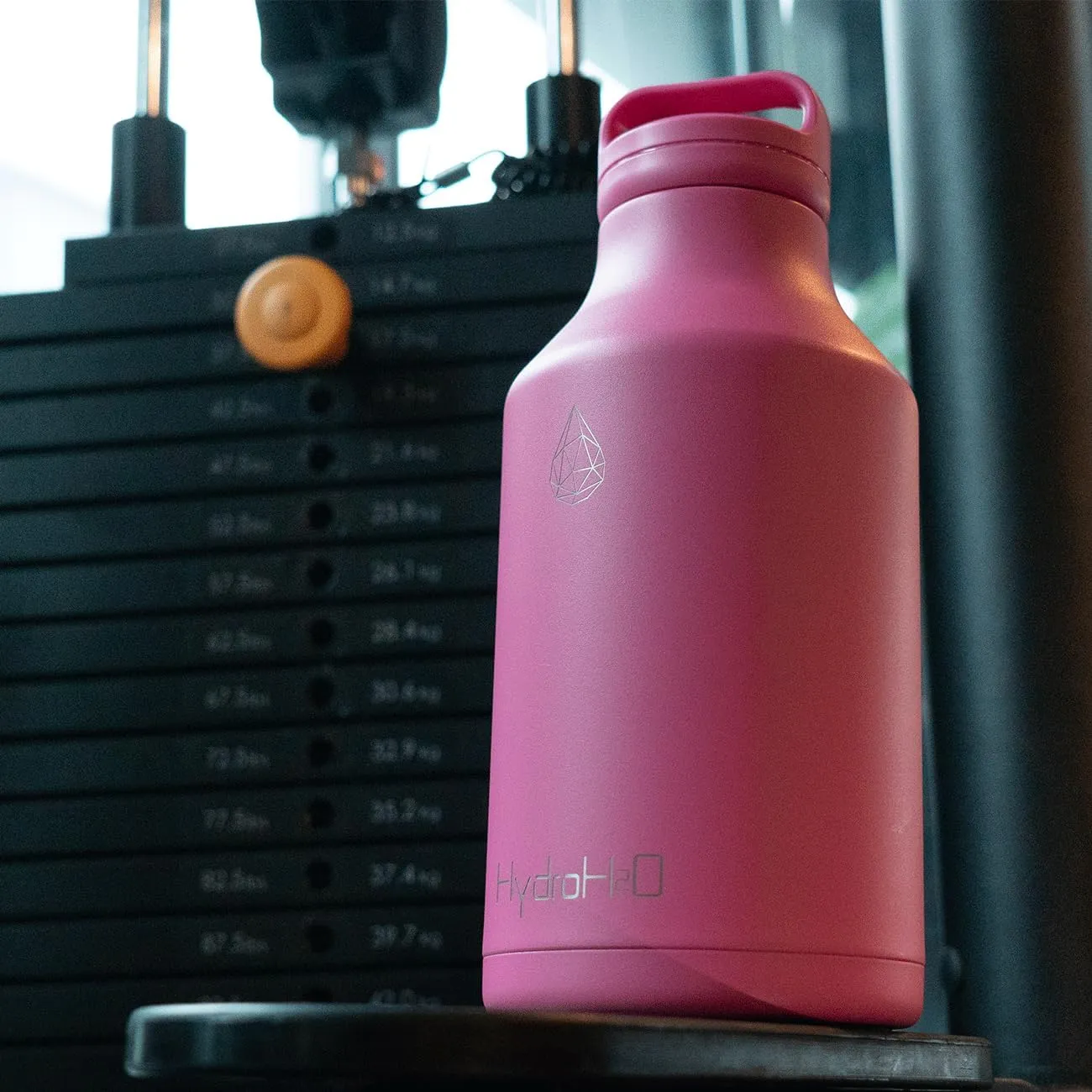 64oz Stainless Steel Water Bottle, 1/2 gallon Vacuum Insulated Durable Jug, BPA-Free Metal Flask,Lightweight Double Wall Large Thermos for camping,sports,Gym, (Half Gallon Pink)