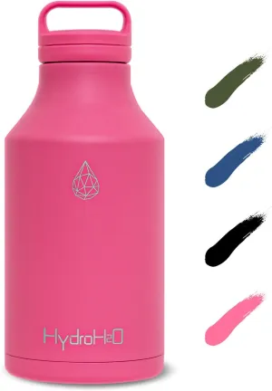 64oz Stainless Steel Water Bottle, 1/2 gallon Vacuum Insulated Durable Jug, BPA-Free Metal Flask,Lightweight Double Wall Large Thermos for camping,sports,Gym, (Half Gallon Pink)
