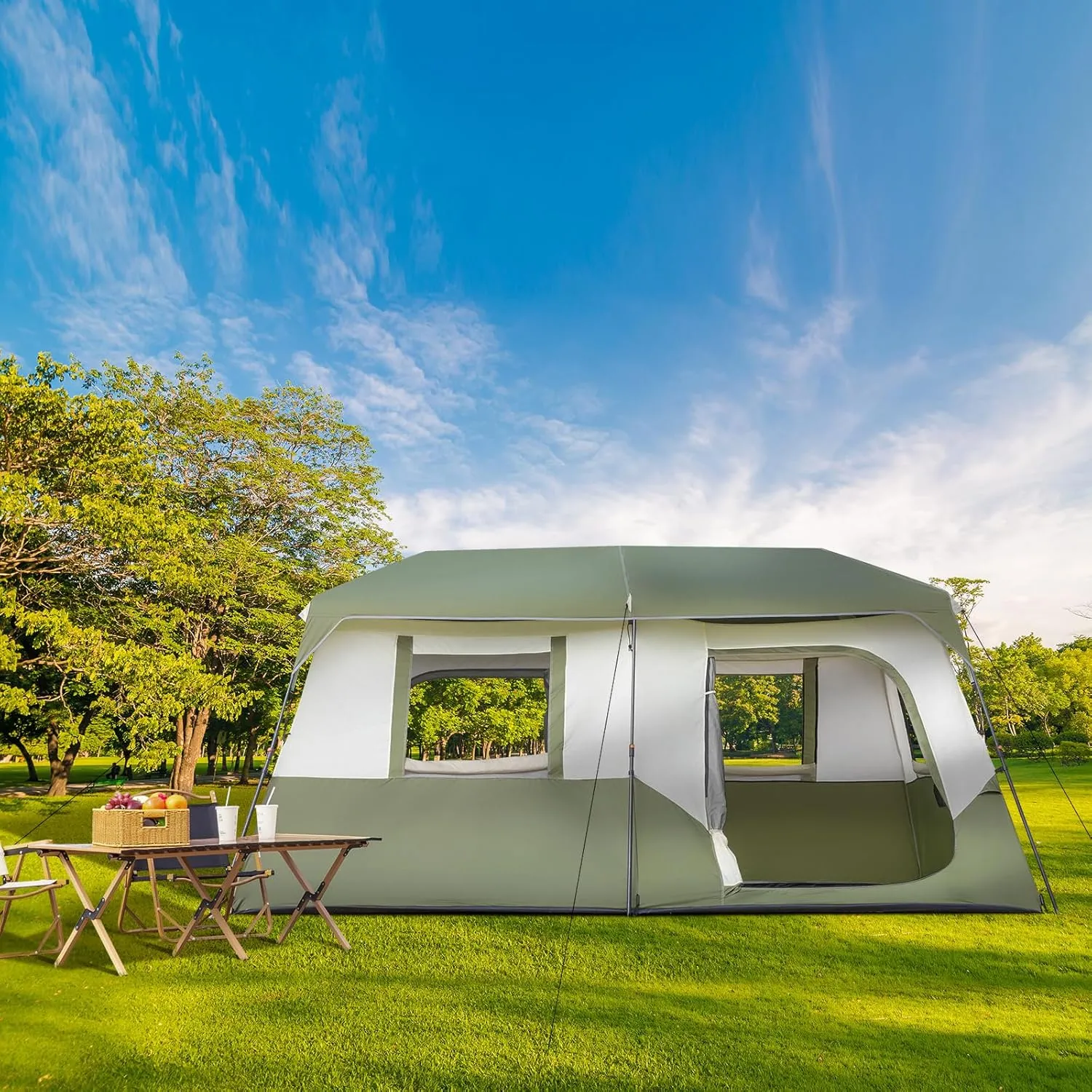 6/8/10 Person Awning Tent for Camping Instant Family Dome Tent Waterproof Windproof Camping Tent with Easy Set-Up Carry Bag for Camping & Hiking