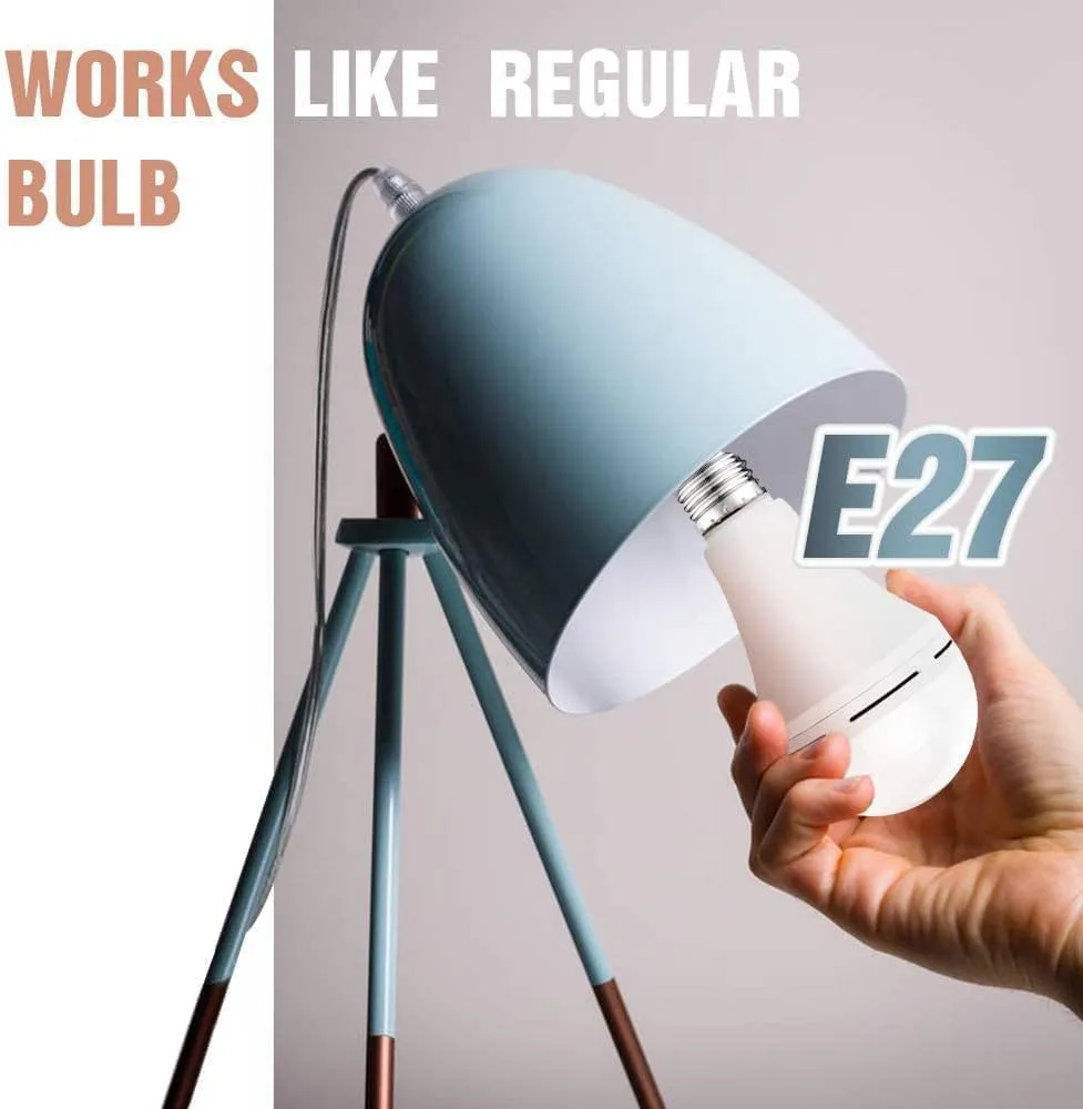6Pack Rechargeable Emergency 15W LED Light Bulb,Battery LED Bulbs Light 150W Equivalent for Power Outage Camping Outdoor Activity Hurricane 6000K E26 Base Emergency Lighting Bulb