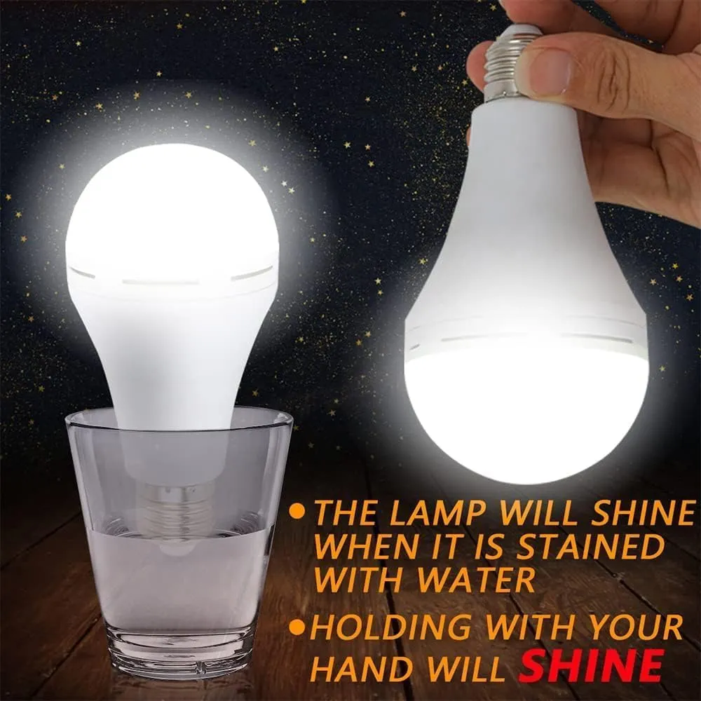 6Pack Rechargeable Emergency 15W LED Light Bulb,Battery LED Bulbs Light 150W Equivalent for Power Outage Camping Outdoor Activity Hurricane 6000K E26 Base Emergency Lighting Bulb