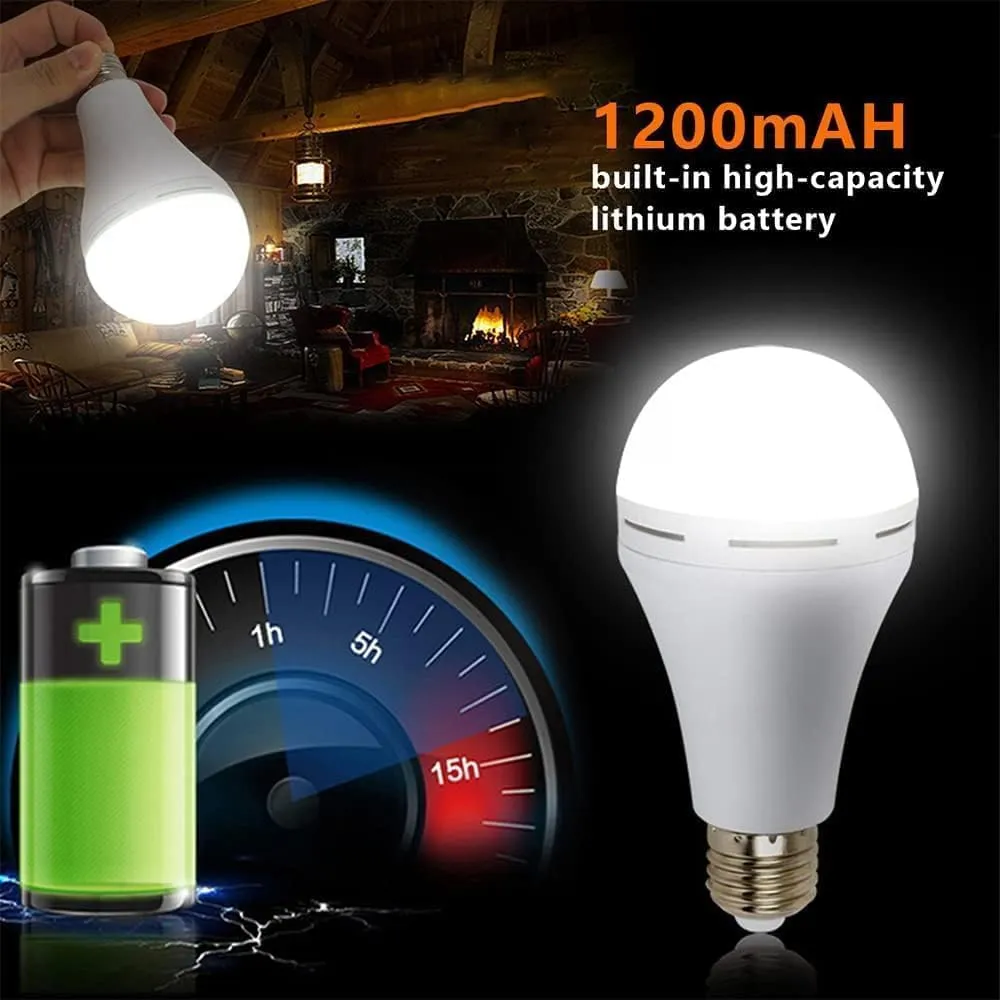 6Pack Rechargeable Emergency 15W LED Light Bulb,Battery LED Bulbs Light 150W Equivalent for Power Outage Camping Outdoor Activity Hurricane 6000K E26 Base Emergency Lighting Bulb