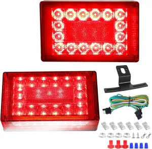 6" LED Boat Trailer Lights Kit - 12V Submersible Stop Turn Tail Brake Running Light With 25ft Wire