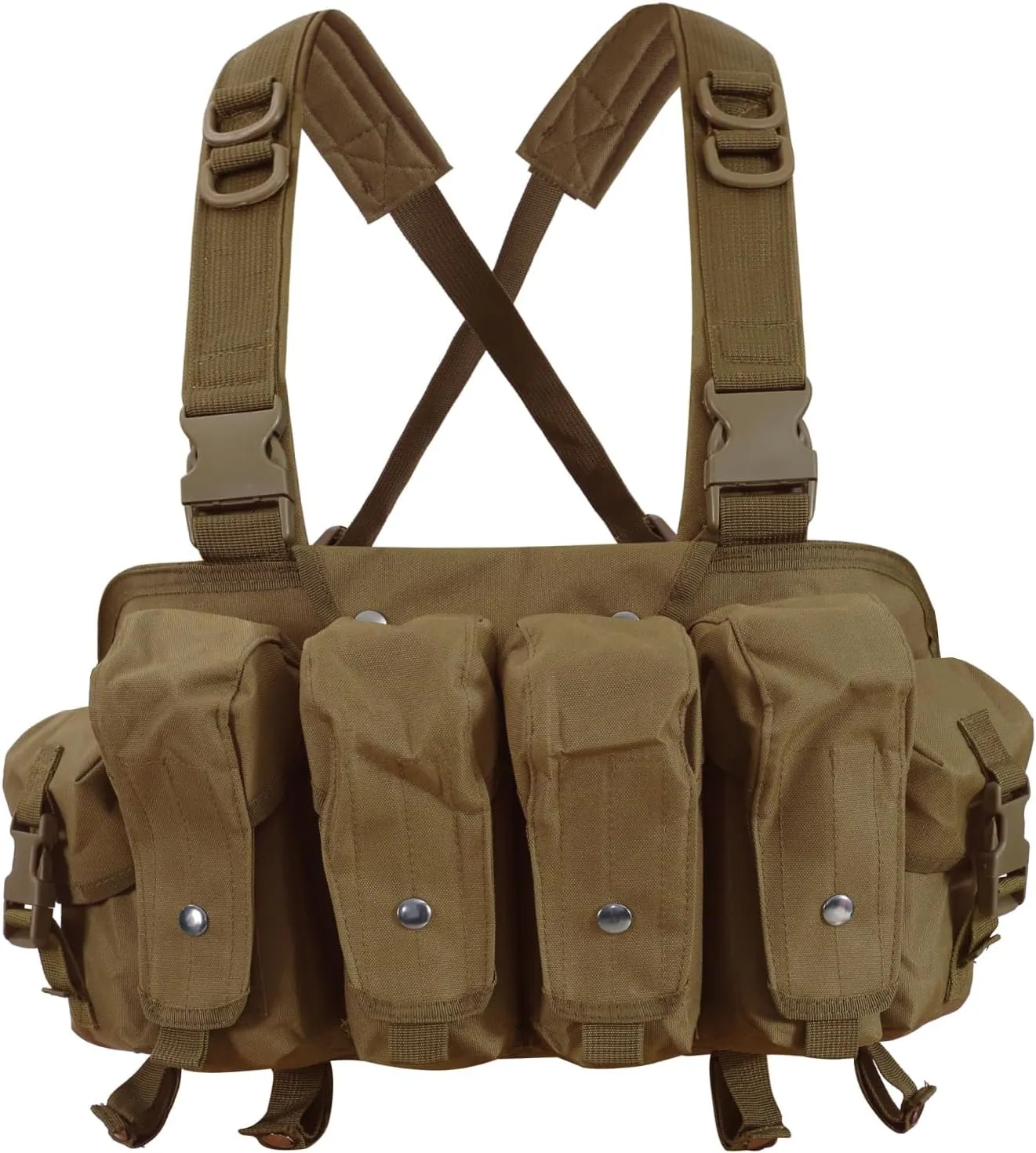 7 Pockets Tactical Chest Rig Vest Adjustable Chest Rigs Tactical with Mag Pouch X Harness for Men Women