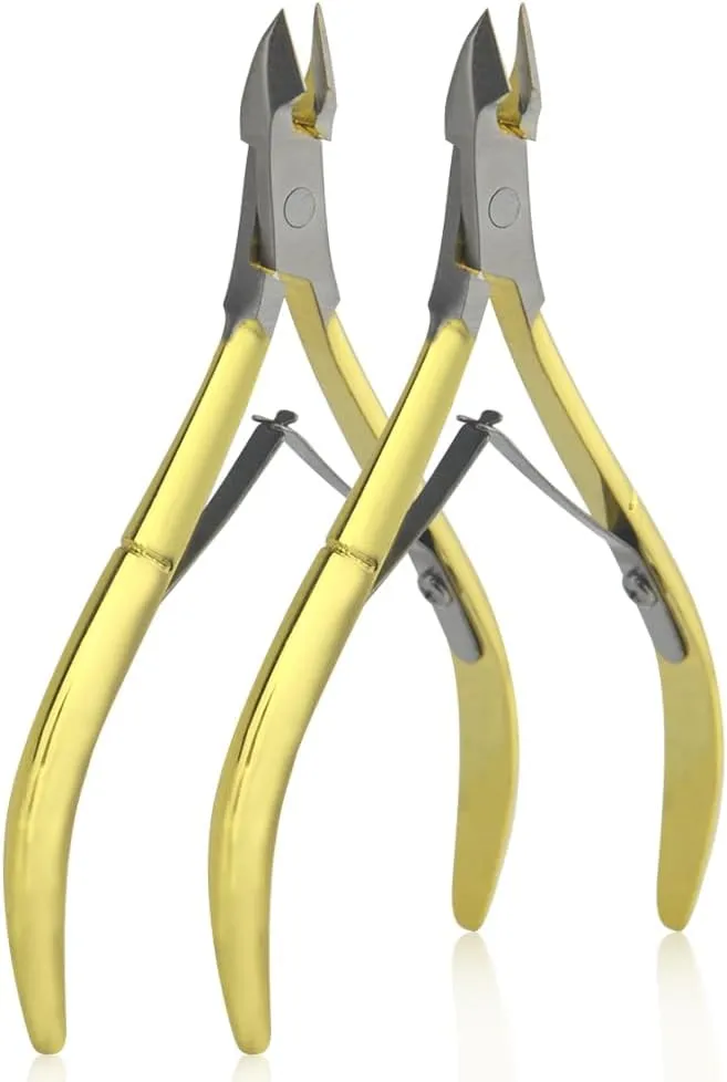 8Pieces Cuticle Trimmer Cuticle Nipper Cuticle Remover Cuticle Cutter Stainless Steel Cuticle Cutter Clipper Nail Tools for Fingernails and Toenails (Gold)