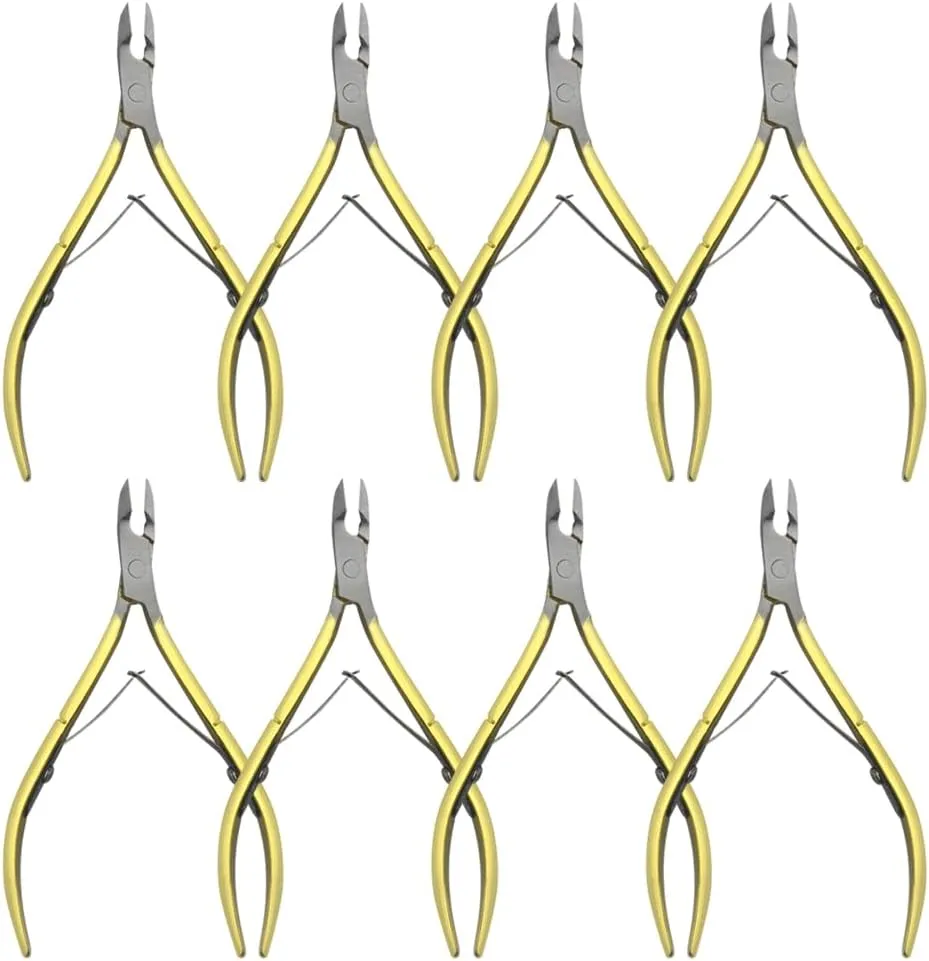 8Pieces Cuticle Trimmer Cuticle Nipper Cuticle Remover Cuticle Cutter Stainless Steel Cuticle Cutter Clipper Nail Tools for Fingernails and Toenails (Gold)