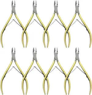 8Pieces Cuticle Trimmer Cuticle Nipper Cuticle Remover Cuticle Cutter Stainless Steel Cuticle Cutter Clipper Nail Tools for Fingernails and Toenails (Gold)