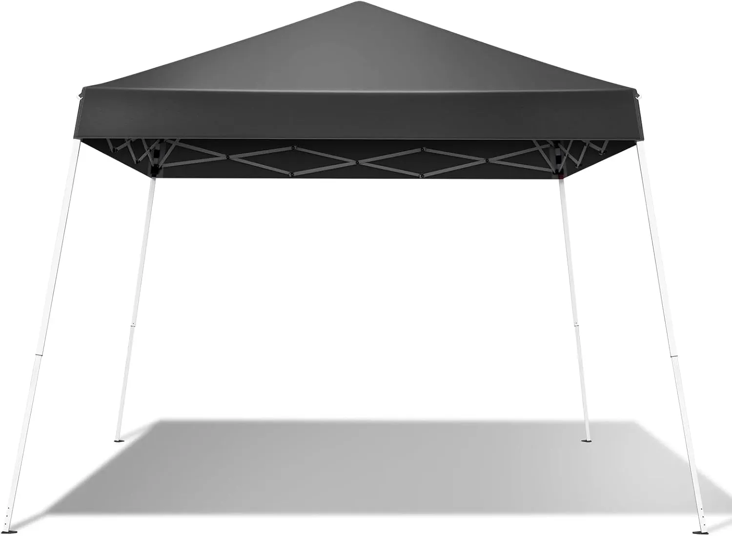 8x8ft Pop Up Canopy Tent Outdoor Foldable Portable Gazebo with Slant Legs and Carry Bag Easy Setup Shelter for Camping Patio Backyard Events (Dark Gray, 8x8ft)