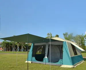 9 Person Oversized Tent - 14'X 4'X3' Camping Tent, 3 Bedroom Tunnel Tent