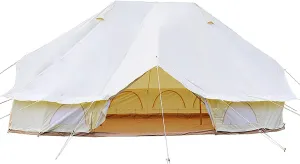 900D Oxford Cloth Bell Tent, Outdoor Waterproof Yurt Bell Tent, Family Glamping Tents, 4 Season Outdoor Camping Tent, Three Doors and Six Windows, UPF50 UV Resistant