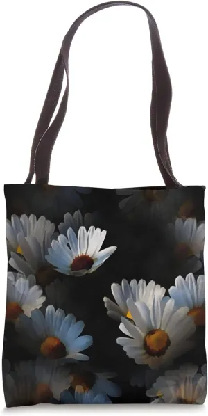 A Plethora Of Floating Daisies Isolated On Black Tote Bag