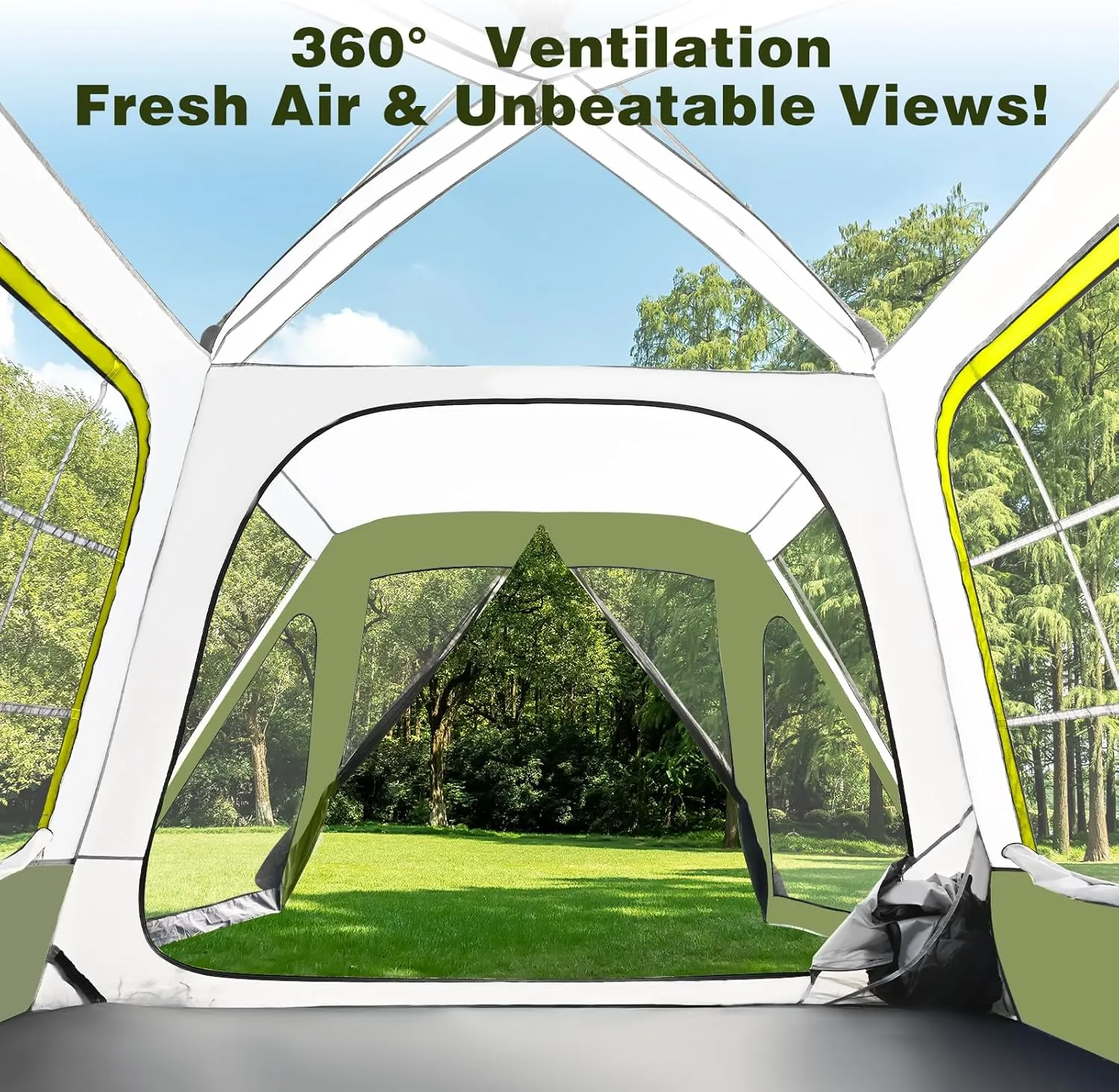 ABORON 4/6/8 Person SUV Tent, Easy Setup & Spacious SUV Tailgate Tent with Large Mesh Windoors, Rainfly & Awning, Perfect for Family & Group Outdoor Adventures