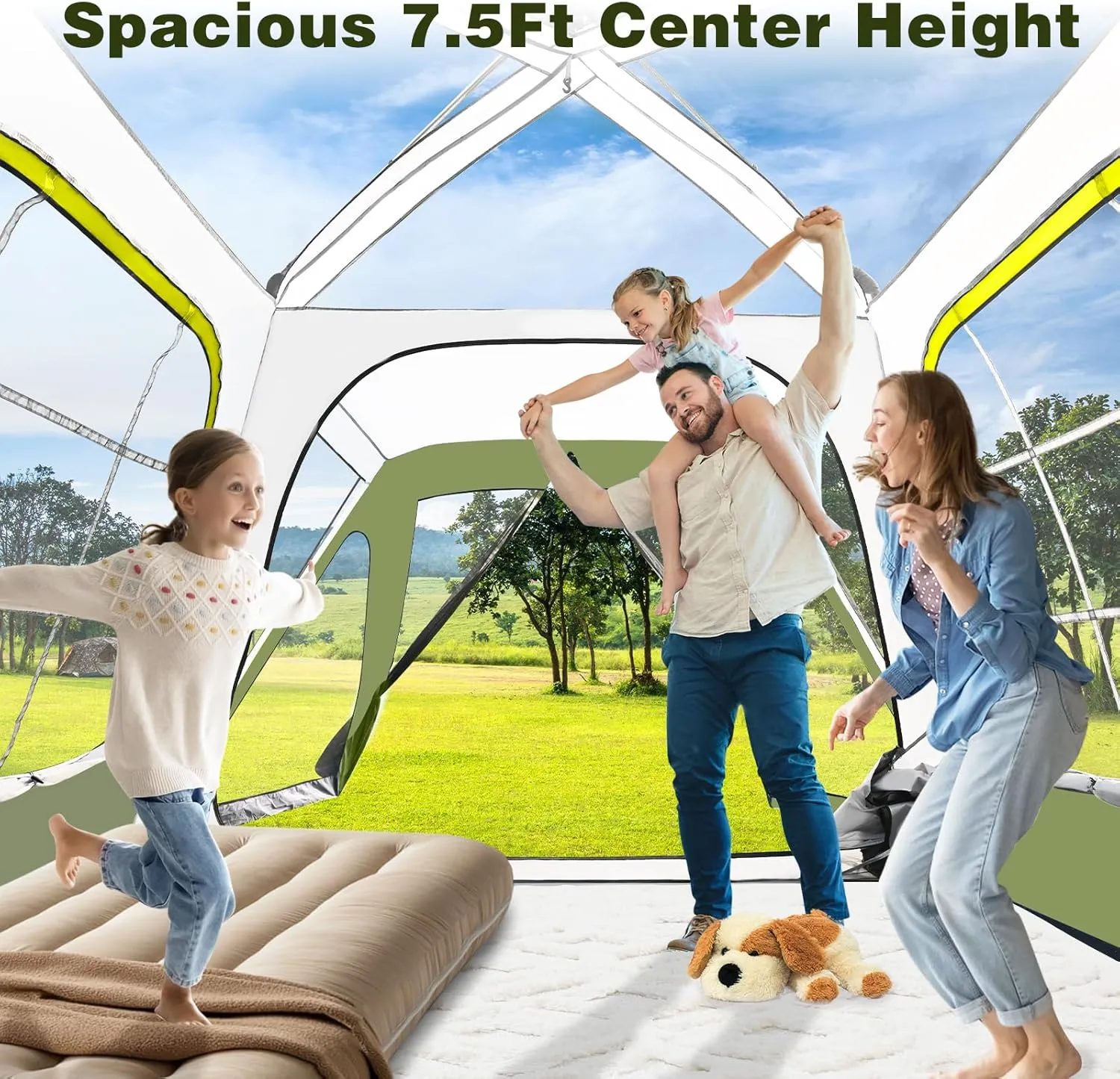 ABORON 4/6/8 Person SUV Tent, Easy Setup & Spacious SUV Tailgate Tent with Large Mesh Windoors, Rainfly & Awning, Perfect for Family & Group Outdoor Adventures