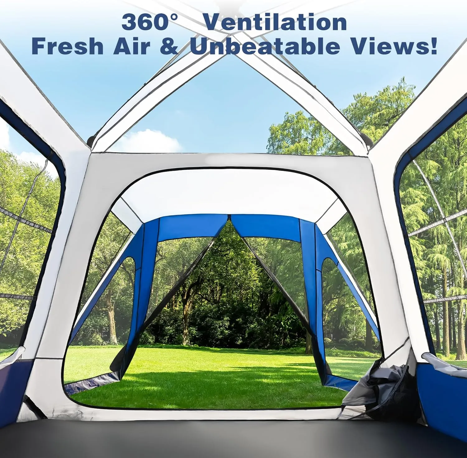 ABORON 4/6/8 Person SUV Tent, Easy Setup & Spacious SUV Tailgate Tent with Large Mesh Windoors, Rainfly & Awning, Perfect for Family & Group Outdoor Adventures